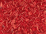 #1.5 Bugle 4.5mm Japanese Toho Glass Beads - Ruby Silver Lined #25B