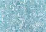 #1.5 Bugle 4.5mm Japanese Toho Glass Beads - Blue Topaz Dyed Transparent Rainbow #170