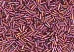 #2 Bugle 6mm Japanese Toho Glass Beads - Cranberry Gold Luster #332