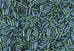 #2 Bugle 6mm Japanese Toho Glass Beads - Teal Iris Metallic Matte #706