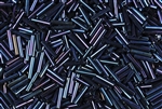 #3 Bugle 9mm Japanese Toho Glass Beads - Navy Blue Iris Metallic #82