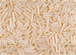 #3 Bugle 9mm Japanese Toho Glass Beads - Cream Opaque Luster #123