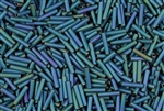 #3 Bugle 9mm Japanese Toho Glass Beads - Teal Iris Metallic Matte #706