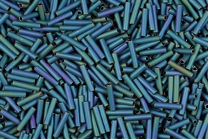 #3 Bugle 9mm Japanese Toho Glass Beads - Teal Iris Metallic Matte #706