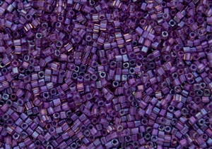 1.5mm Japanese Toho Cube Beads - Purple Lined Amethyst Transparent #928