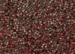 1.5mm Japanese Toho Cube Beads - Dark Cherry Amber Silver Lined #2153S