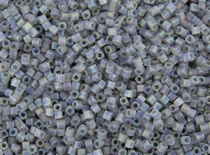 2mm Japanese Toho Cube Beads - Black Diamond Transparent Rainbow Matte #176F