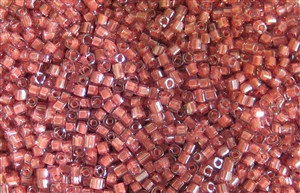 2mm Japanese Toho Cube Beads - Dark Rose Lined Crystal Luster #291