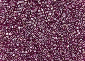 2mm Japanese Toho Cube Beads - Magenta Lined Crystal #356