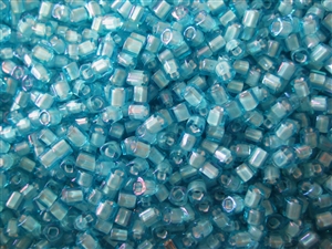 2mm Japanese Toho Cube Beads - White Lined Aqua #930