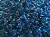 2mm Japanese Toho Cube Beads - Dark Blue Lined Aqua #932