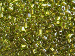 2mm Japanese Toho Cube Beads - Bronze Lined Peridot #991