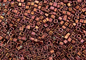 3mm Japanese Toho Cube Beads - Burnished Red Bronze Metallic #224