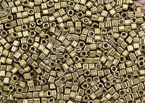 3mm Japanese Toho Cube Beads - Bronze Antique Gold Metallic #225