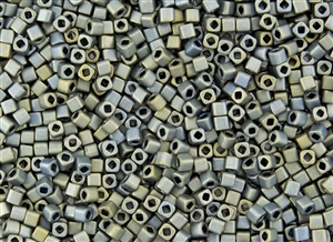 3mm Japanese Toho Cube Beads - Grey Iris Metallic Matte #512F