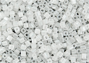 4mm Japanese Toho Cube Beads - White Ceylon Pearl #141