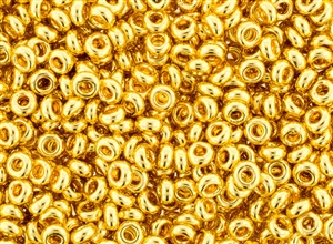 6/0 Demi Round Toho Japanese Seed Beads - 24K Gold Plated #712