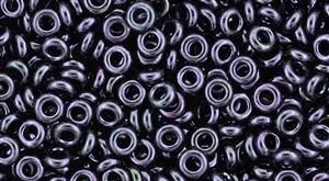 8/0 Demi Round Toho Japanese Seed Beads - Dark Purple Iris Metallic #90