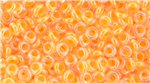 8/0 Demi Round Toho Japanese Seed Beads - Neon Orange Lined Crystal #801