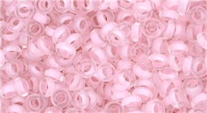 8/0 Demi Round Toho Japanese Seed Beads - Light Pink Lined Crystal #967