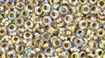 8/0 Demi Round Toho Japanese Seed Beads - Crystal Bronze Lined Rainbow #994