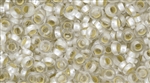 8/0 Demi Round Toho Japanese Seed Beads - PermaFinish Crystal Silver Lined Matte #PF21F