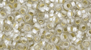8/0 Demi Round Toho Japanese Seed Beads - PermaFinish Crystal Silver Lined Matte #PF21F