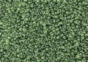 8/0 Demi Round Toho Japanese Seed Beads - Hybrid ColorTrends Transparent Green Flash #YPS0064