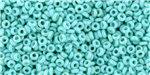 11/0 Demi Round Toho Japanese Seed Beads - Opaque Turquoise Rainbow #413