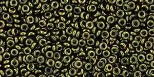 11/0 Demi Round Toho Japanese Seed Beads - Gold Lustered Dark Chocolate Bronze Metallic #422