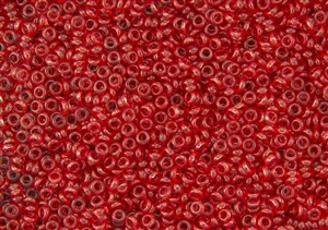 11/0 Demi Round Toho Japanese Seed Beads - Hybrid ColorTrends Transparent Aurora Red #YPS0042