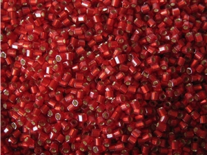 8/0 HEX Japanese Toho Seed Beads - Dark Ruby Silver Lined Matte #25CF