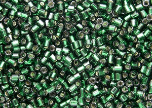 8/0 HEX Japanese Toho Seed Beads - Green Emerald Silver Lined #36