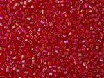 8/0 HEX Japanese Toho Seed Beads - Ruby Transparent Rainbow #165B