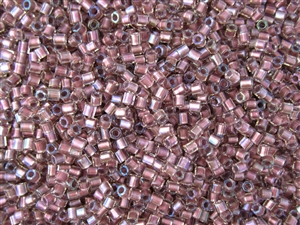 8/0 HEX Japanese Toho Seed Beads - Rose Lined Crystal AB #267