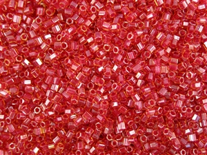 8/0 HEX Japanese Toho Seed Beads - Red Lined Lt. Topaz Luster #365