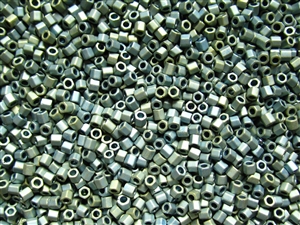 8/0 HEX Japanese Toho Seed Beads - Grey Iris Metallic Matte #512F