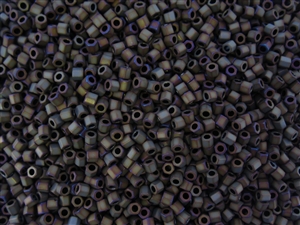 8/0 HEX Japanese Toho Seed Beads - Brown Iris Metallic Matte #614 *LAST PARTIAL TUBE* 20.43 grams