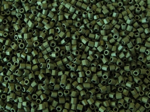 8/0 HEX Japanese Toho Seed Beads - Olive Green Metallic Matte #617