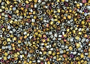 8/0 HEX Japanese Toho Seed Beads - Gold Oceanic Metallic #721