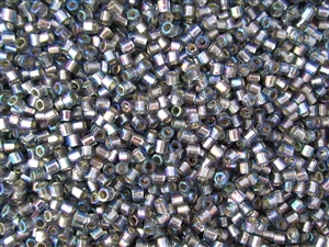 8/0 HEX Japanese Toho Seed Beads - Black Diamond Silver Lined Rainbow #2029