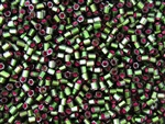 8/0 HEX Japanese Toho Seed Beads - Raspberry Lined Olivine #2204