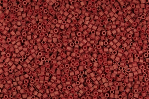 11/0 HEX Japanese Toho Seed Beads - Opaque Brick Red Gold Luster Matte #1625F