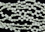 6mm Two-Hole Tiles Czech Glass Beads - Chalk Ocean Sea Foam
