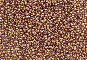 11/0 Takumi Toho Japanese Seed Beads - Pink Lilac Lined Topaz Rainbow #1849