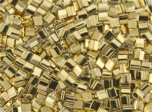 Miyuki Tila 5mm Glass Beads - 24K Gold Plated #TL191