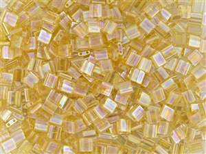 Miyuki Tila 5mm Glass Beads - Transparent Light Topaz AB #TL251