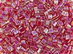 Miyuki Tila 5mm Glass Beads - Transparent Red AB #TL254