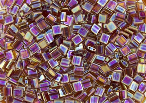 Miyuki Tila 5mm Glass Beads - Transparent Topaz AB #TL257