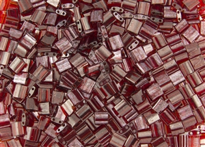 Miyuki Tila 5mm Glass Beads - Garnet Gold Luster #TL304